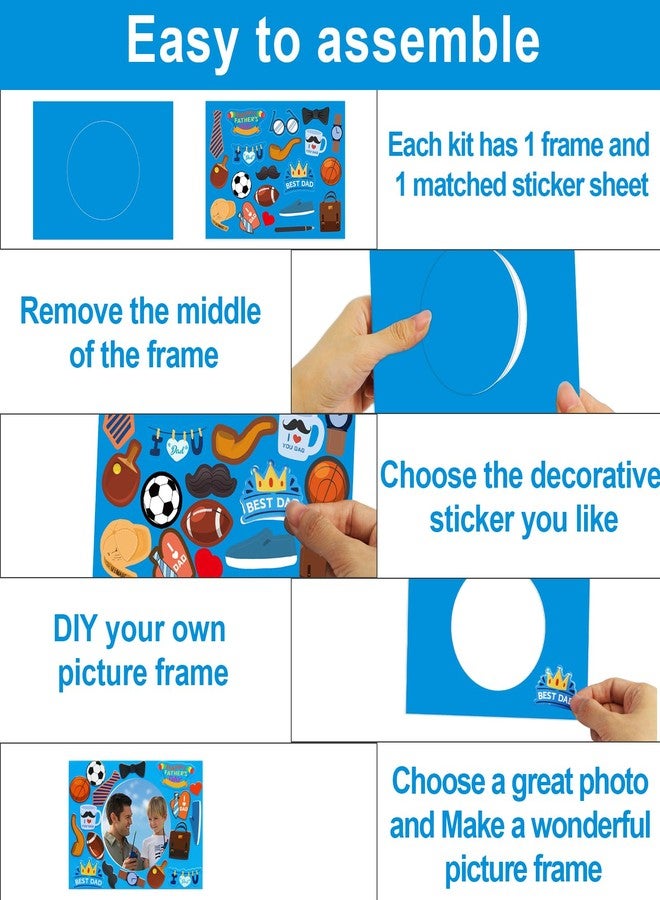 Fancy Land Father's Day Picture Frame Craft Kits for Kids Happy Fathers Day Foam Craft from Kids DIY Art Class Activities 12 Pack - Image 5